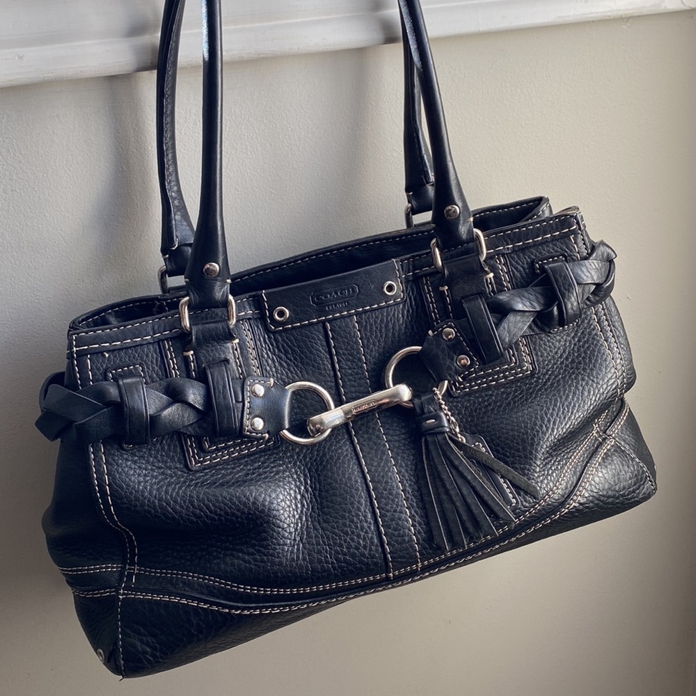Coach Hampton Pebbled Leather Shoulder Bag